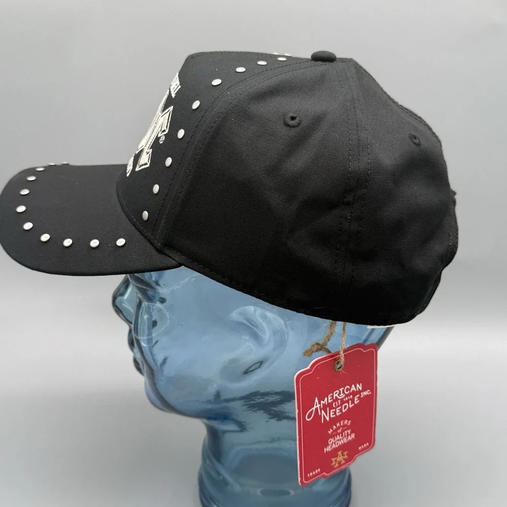 American Needle ACDC Highway to Hell Hat Black Studded Cap World Tour 1979 Rock‎